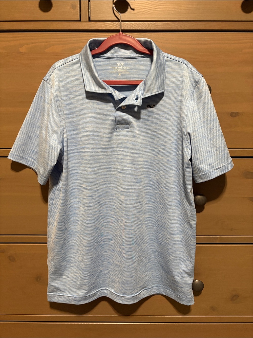 Vineyard Vines Men's Light Blue Heathered Polo